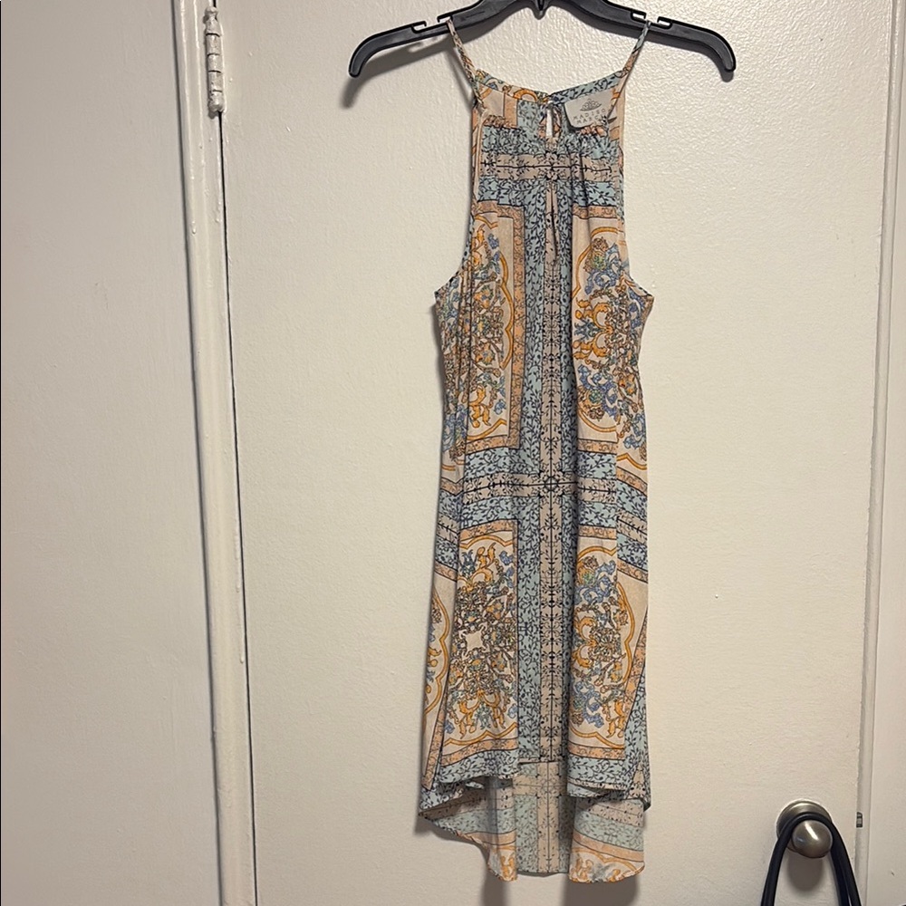 Madison Marcus Blue and Orange Halter Sundress
